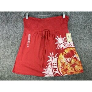 Arizona Women’s XL Bandeau Sleeveless Tube Top Smocked Beach Hawaiian Flowy